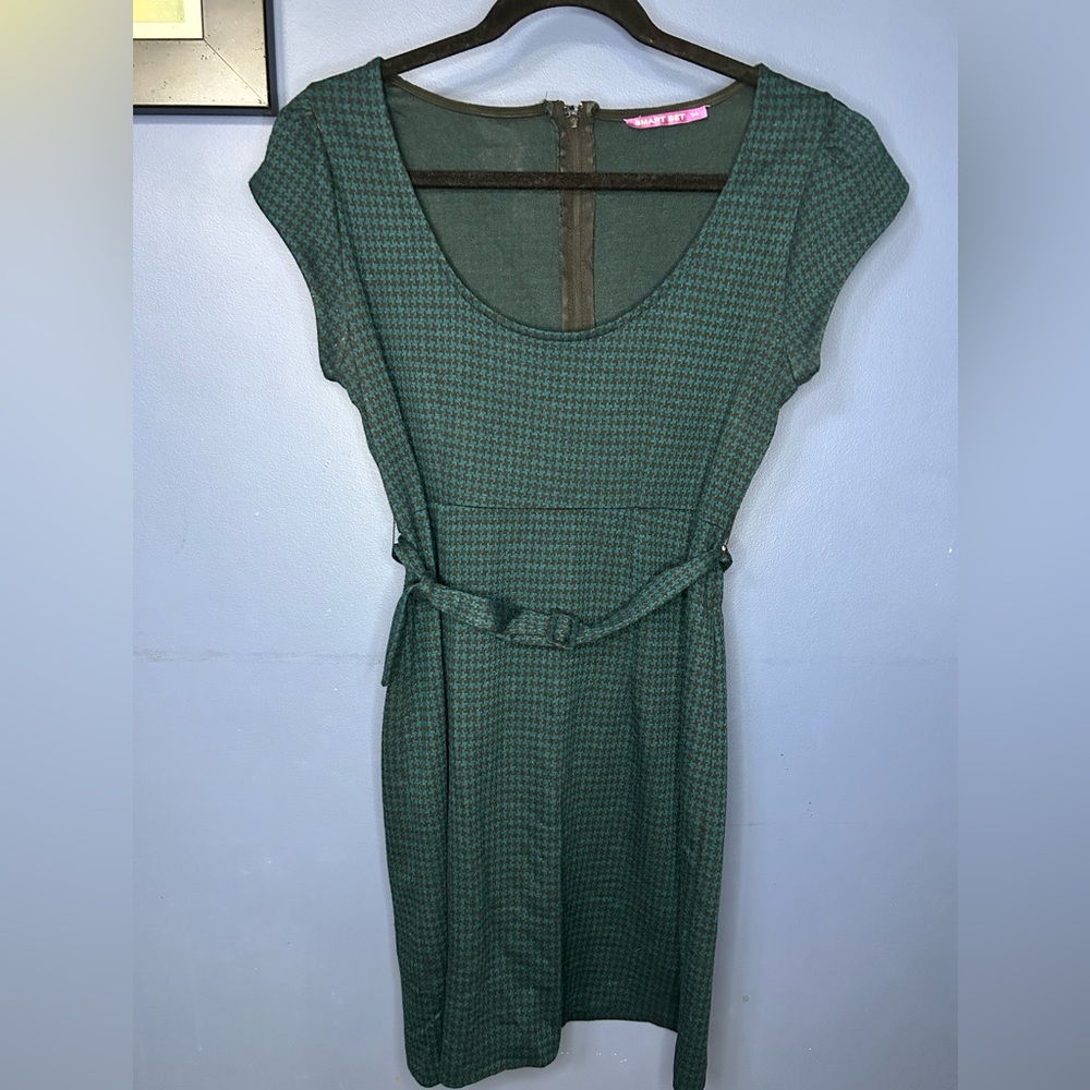 Smart Set Teal Houndstooth Dress